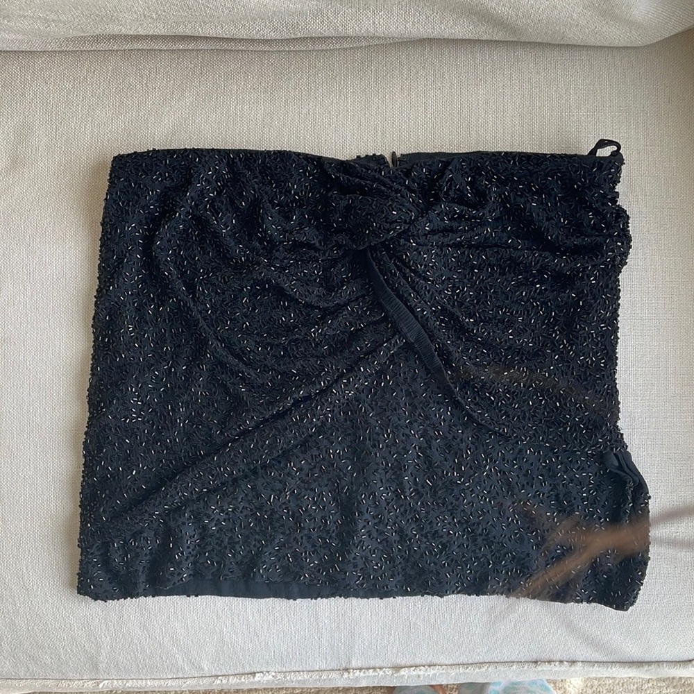 Haute Hippie Knot Front Beaded Mini Skirt